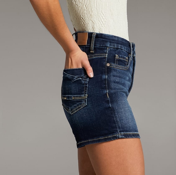 SOLD - Buckle BKE Parker High Rise Dark Wash Shorts Sz 32 NWT ABK1996 - Picture 2 of 9